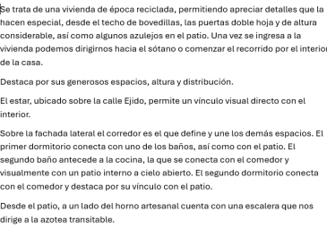 Descripción de la vivienda